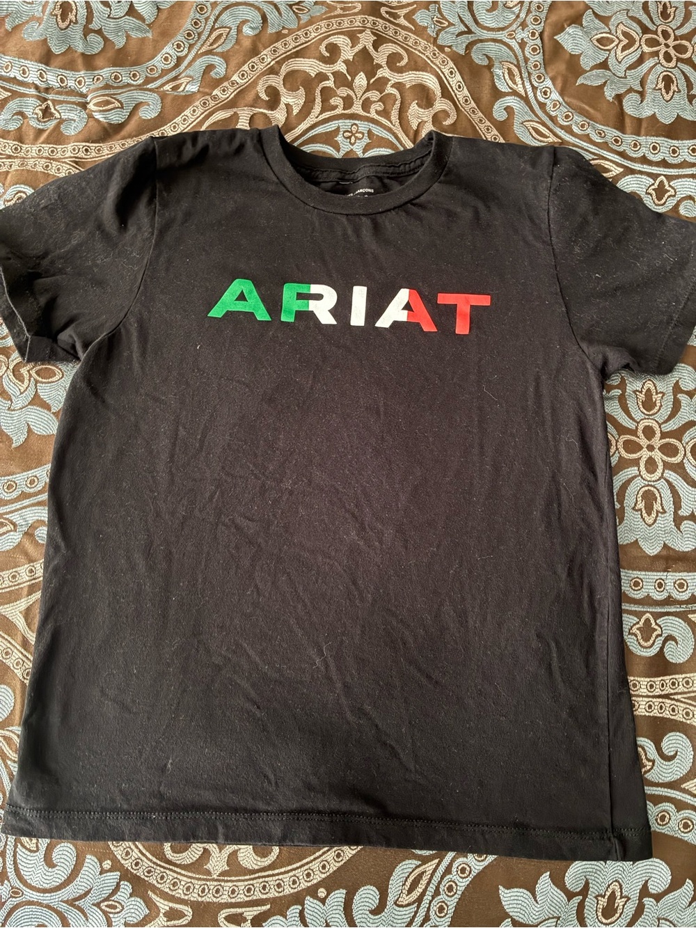 Ariat Black Tee with White Logo Print